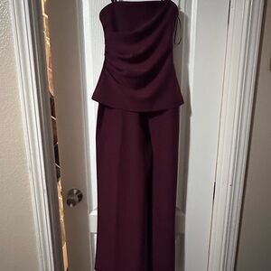 Abercrombie & Fitch Burgundy Strap/Strapless Jumpsuit Size XS Petite